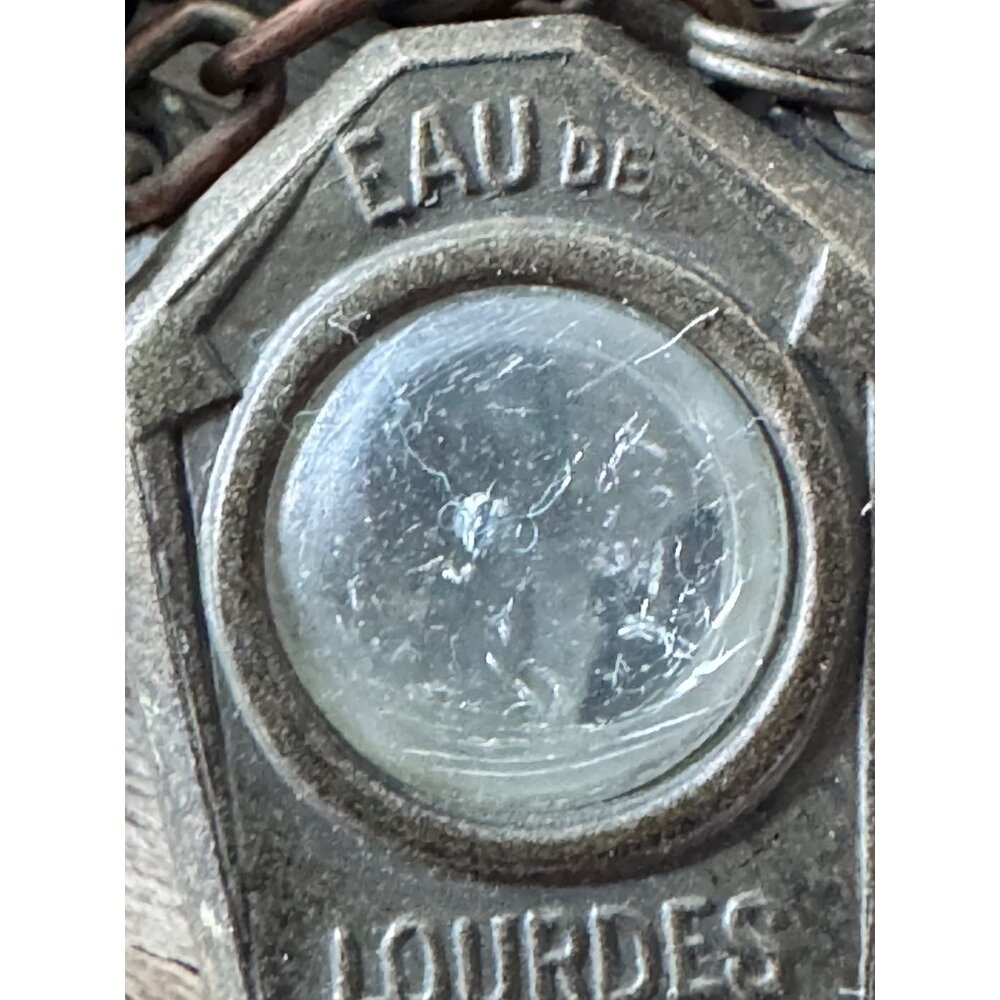 Lourdes Rosary with EAU DE LOURDES Water Relic Black Faceted Beads Brass Crucifi - Picture 2 of 8